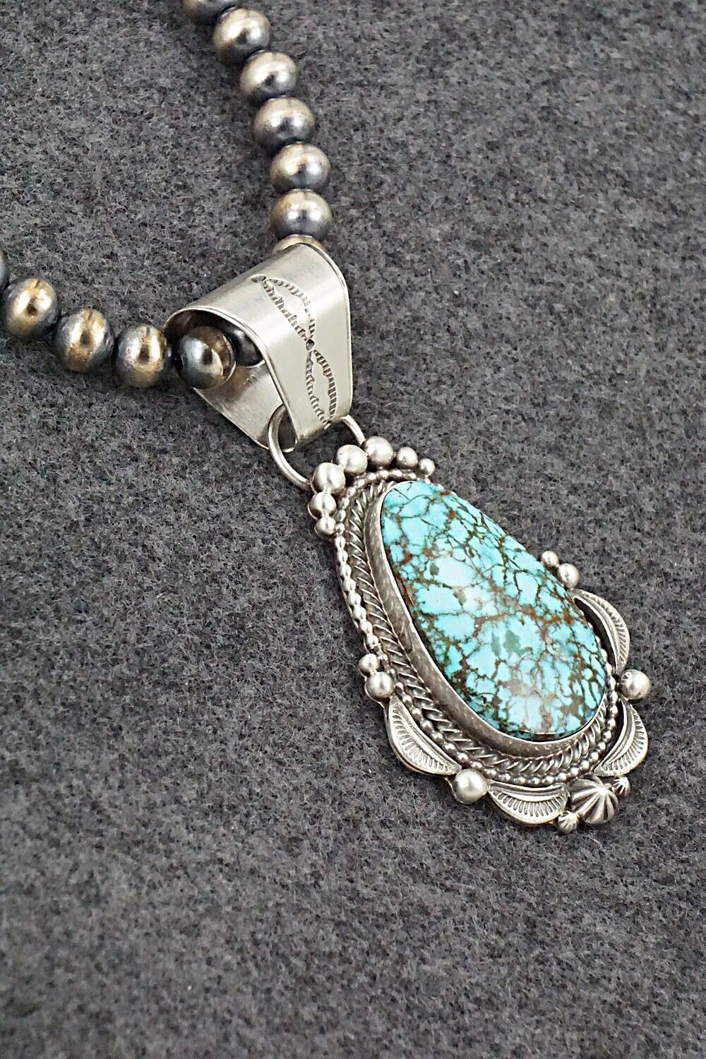 Turquoise & Sterling Silver Necklace - Tom Lewis