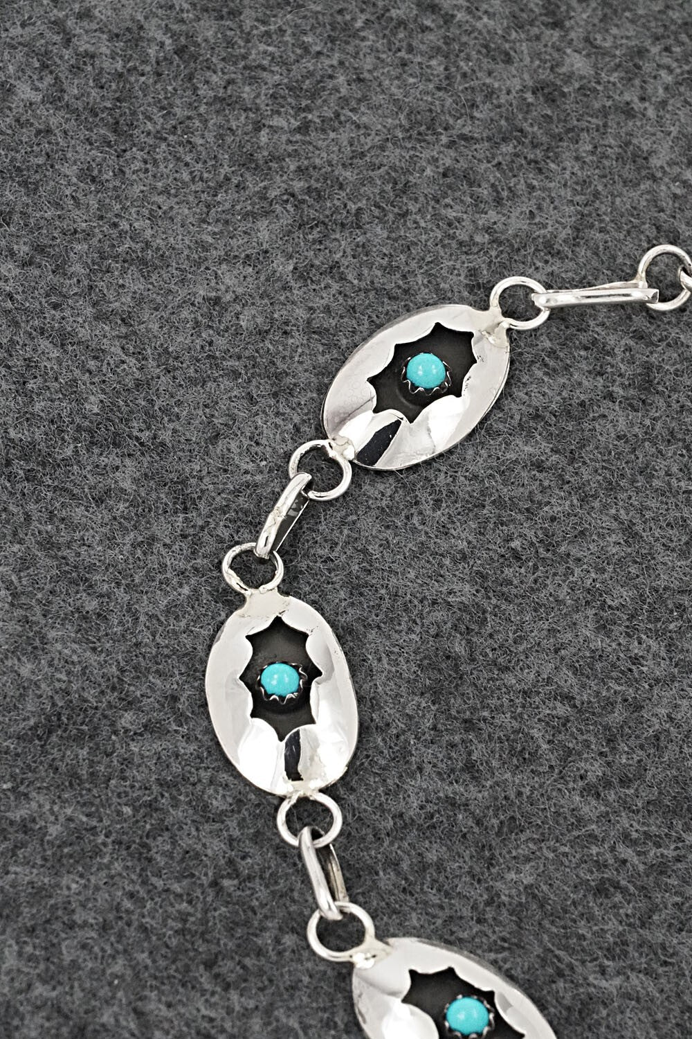 Turquoise & Sterling Silver Link Bracelet - David Morgan