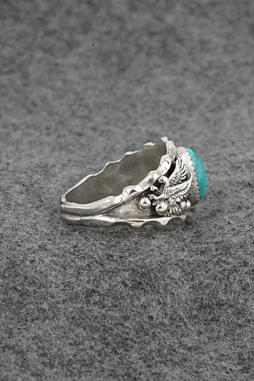Turquoise & Sterling Silver Ring - Genevieve Francisco - Size 14