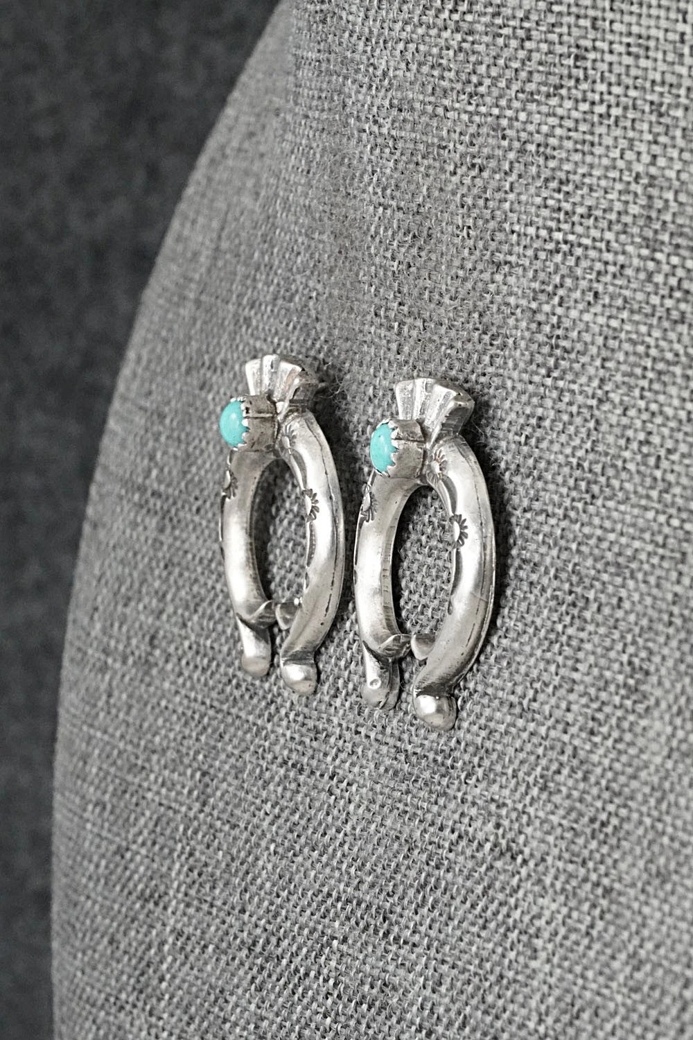 Turquoise & Sterling Silver Earrings - Adrienne Gordon