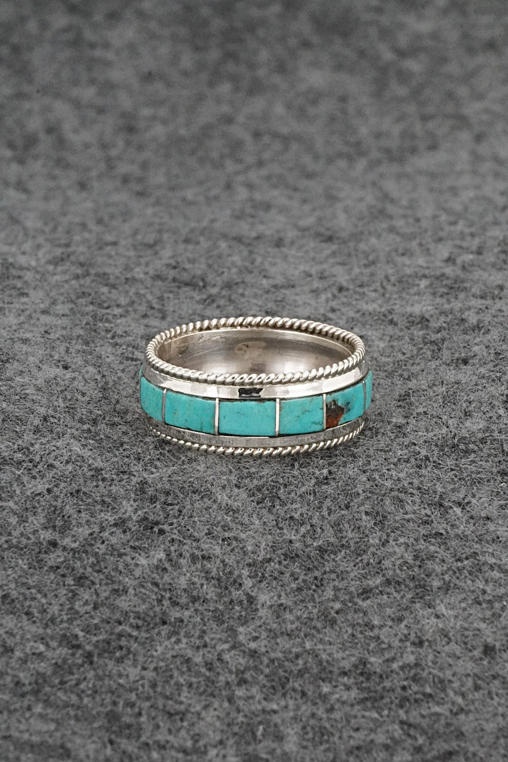Turquoise & Sterling Silver Ring - Bruce Johnson - Size 9