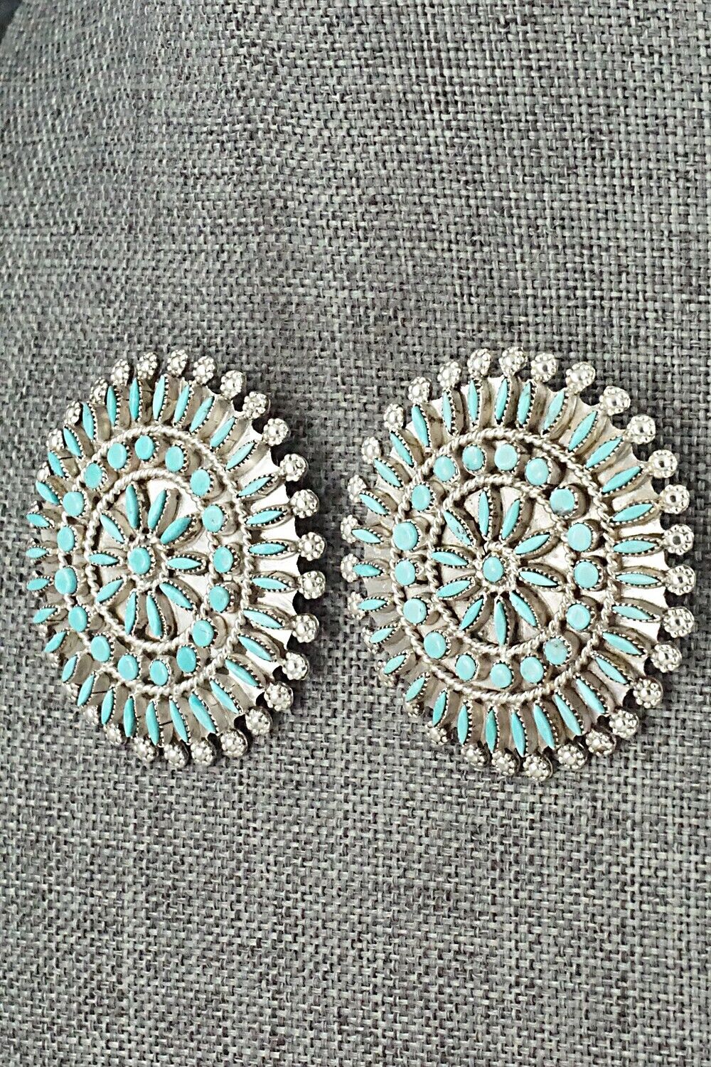 Turquoise & Sterling Silver Earrings - Merlinda Chavez