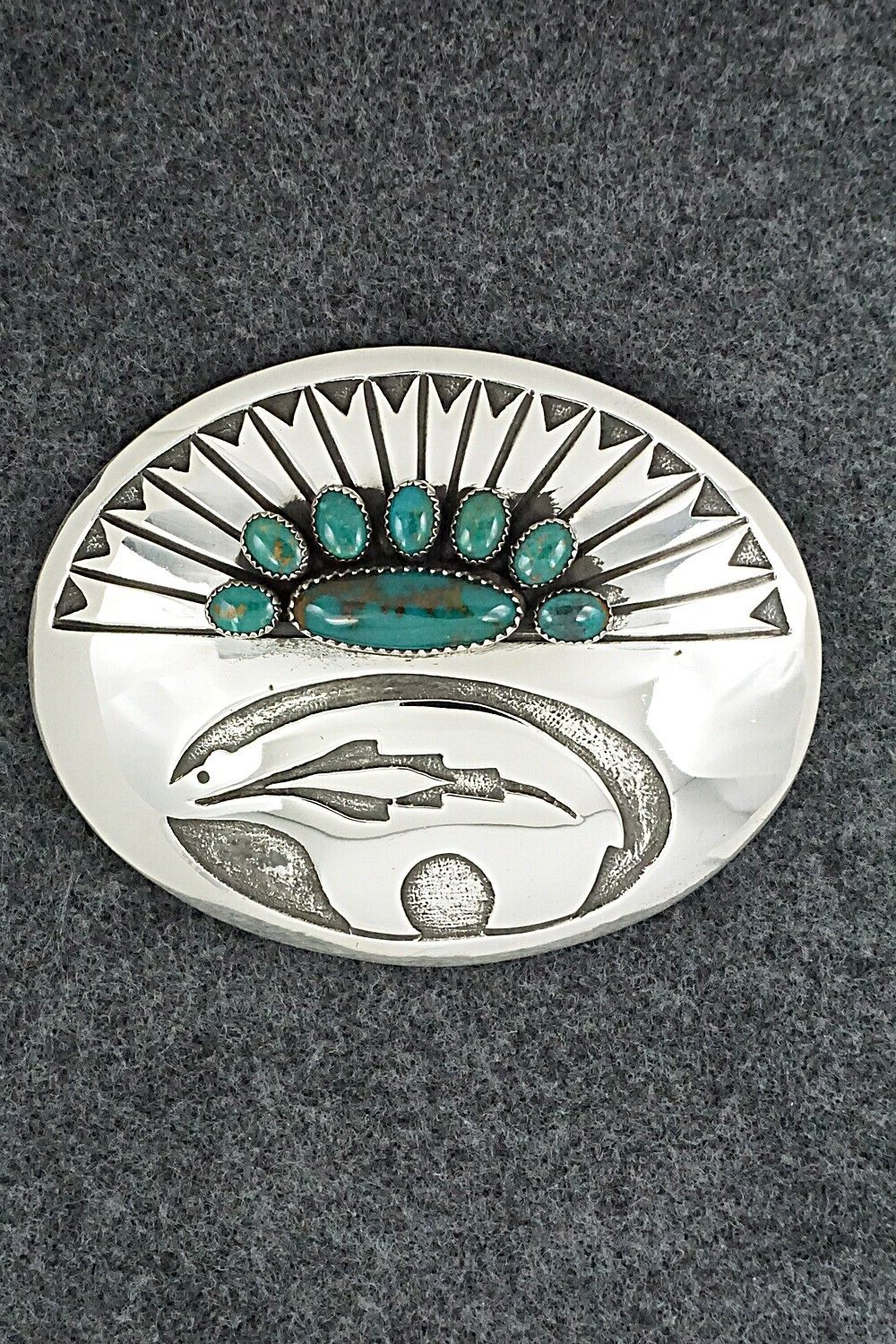 Turquoise & Sterling Silver Belt Buckle - Rick Martinez