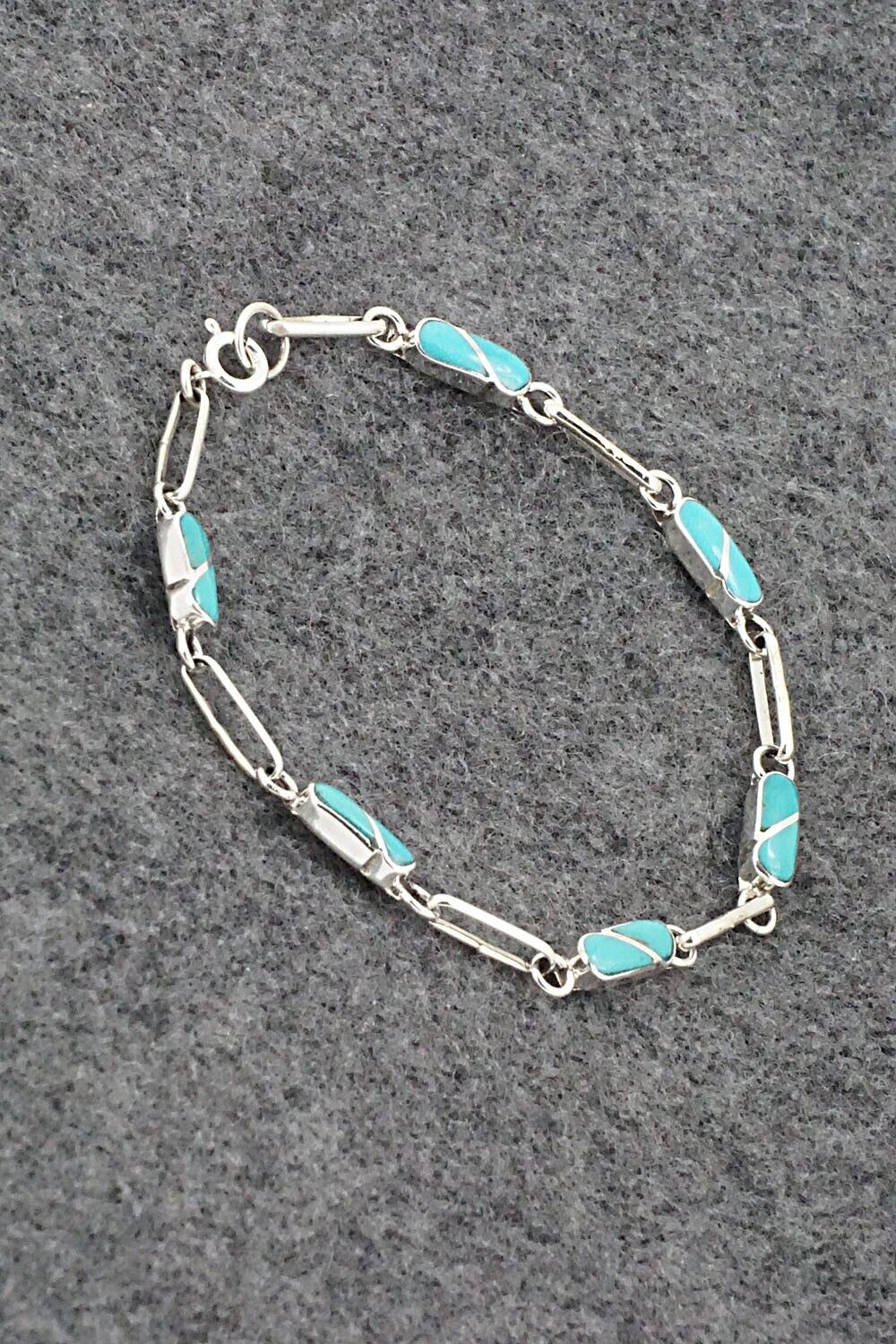 Turquoise & Sterling Silver Link Bracelet - Gina Dosedo
