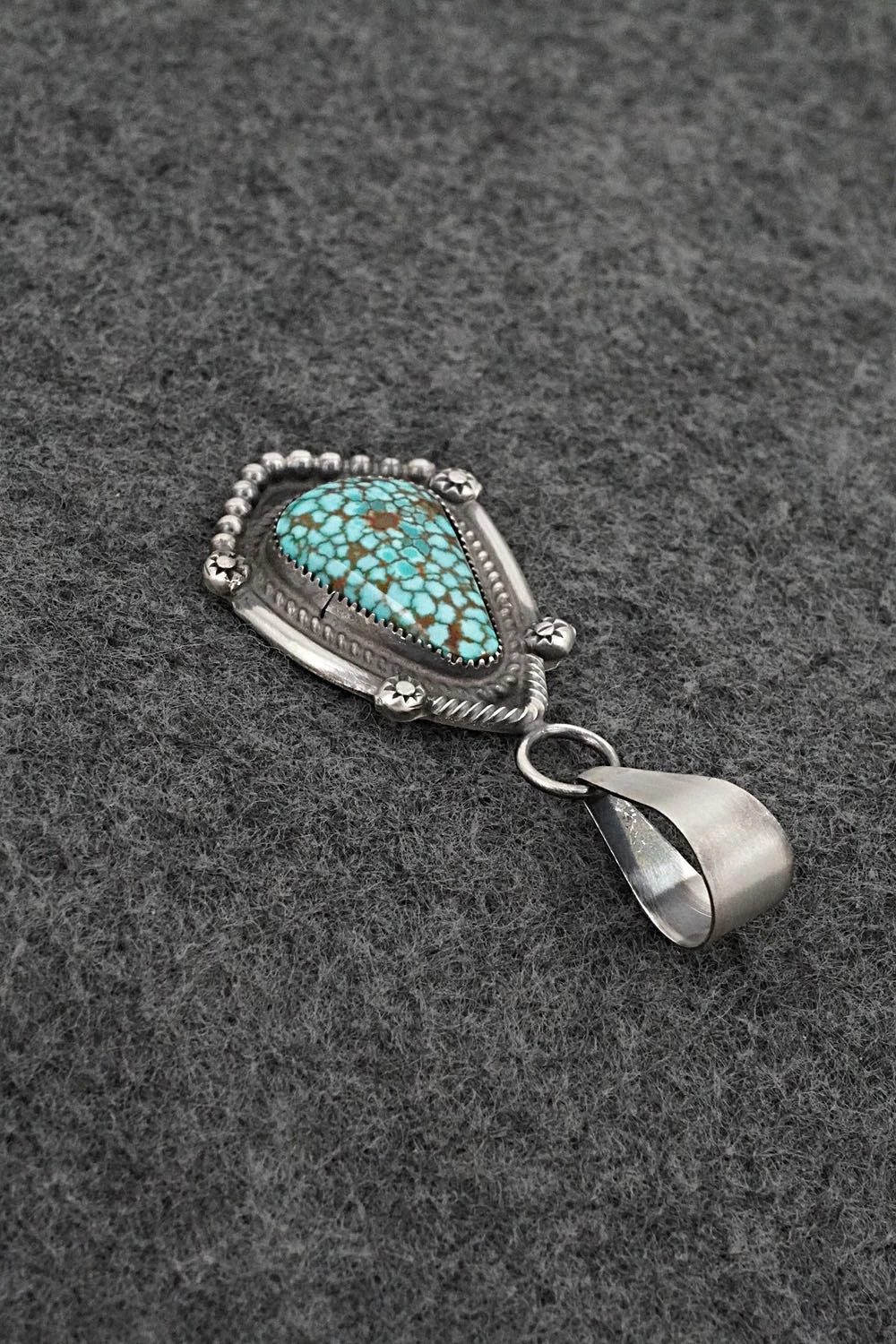 Turquoise & Sterling Silver Pendant - Leslie Nez