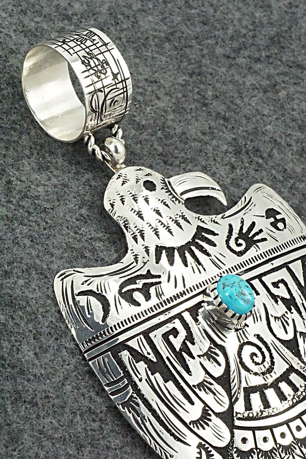 Turquoise & Sterling Silver Pendant - Richard Singer