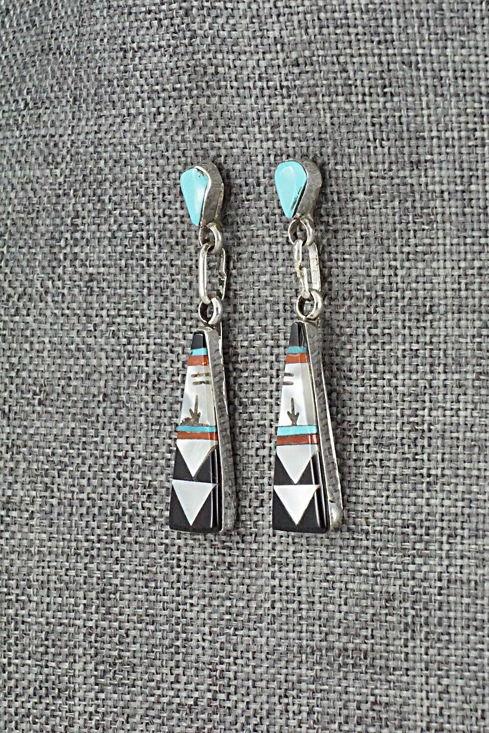 Multi-Stone Inlay & Sterling Silver Earrings - Jason Bobelu