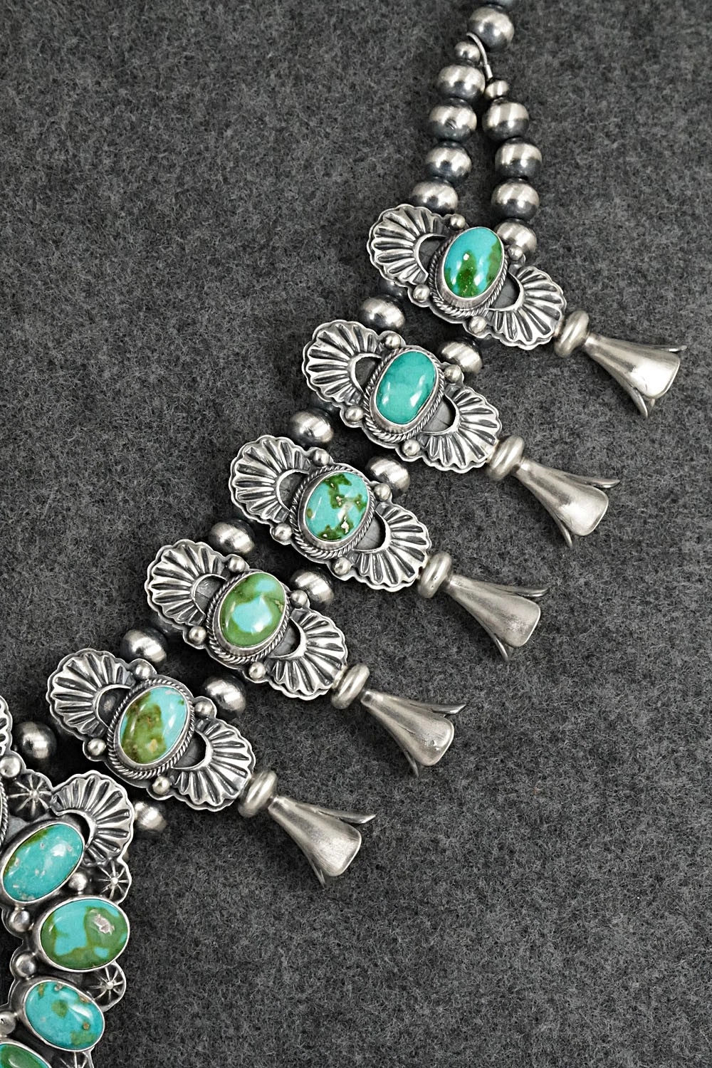 Turquoise & Sterling Silver Squash Blossom Set - Randy Boyd