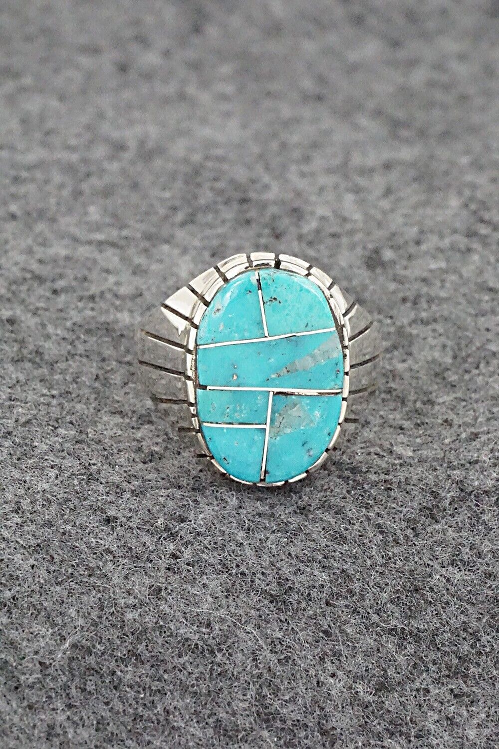 Turquoise & Sterling Silver Ring - Trevor Jack - Size 11