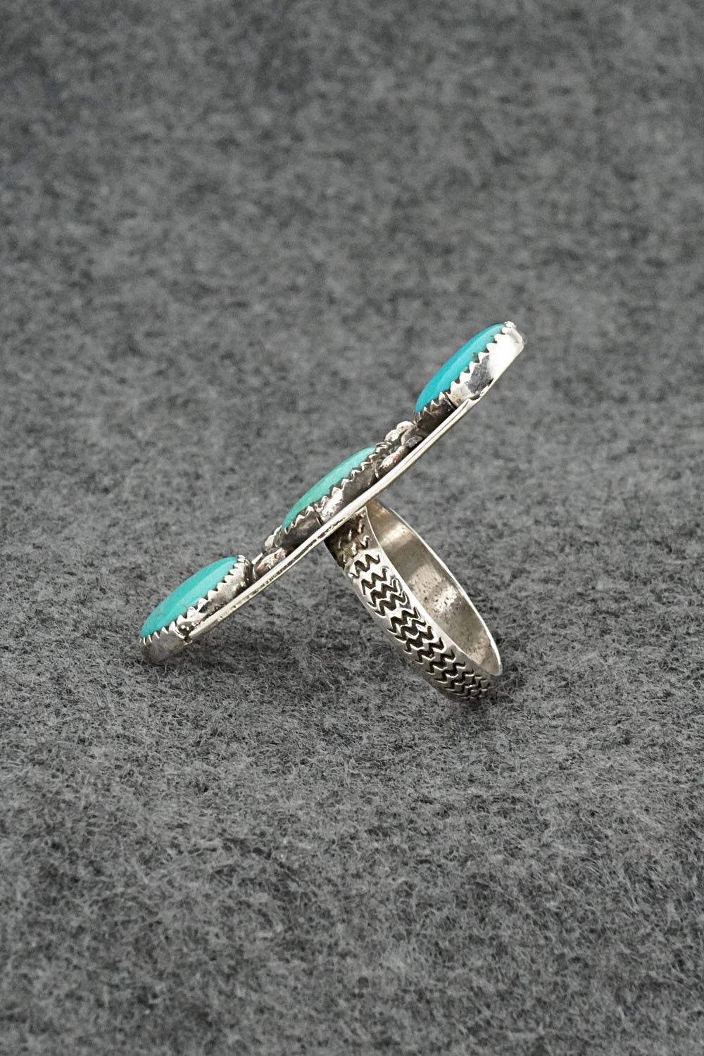 Turquoise & Sterling Silver Ring - Priscilla Reeder - Size 9.5