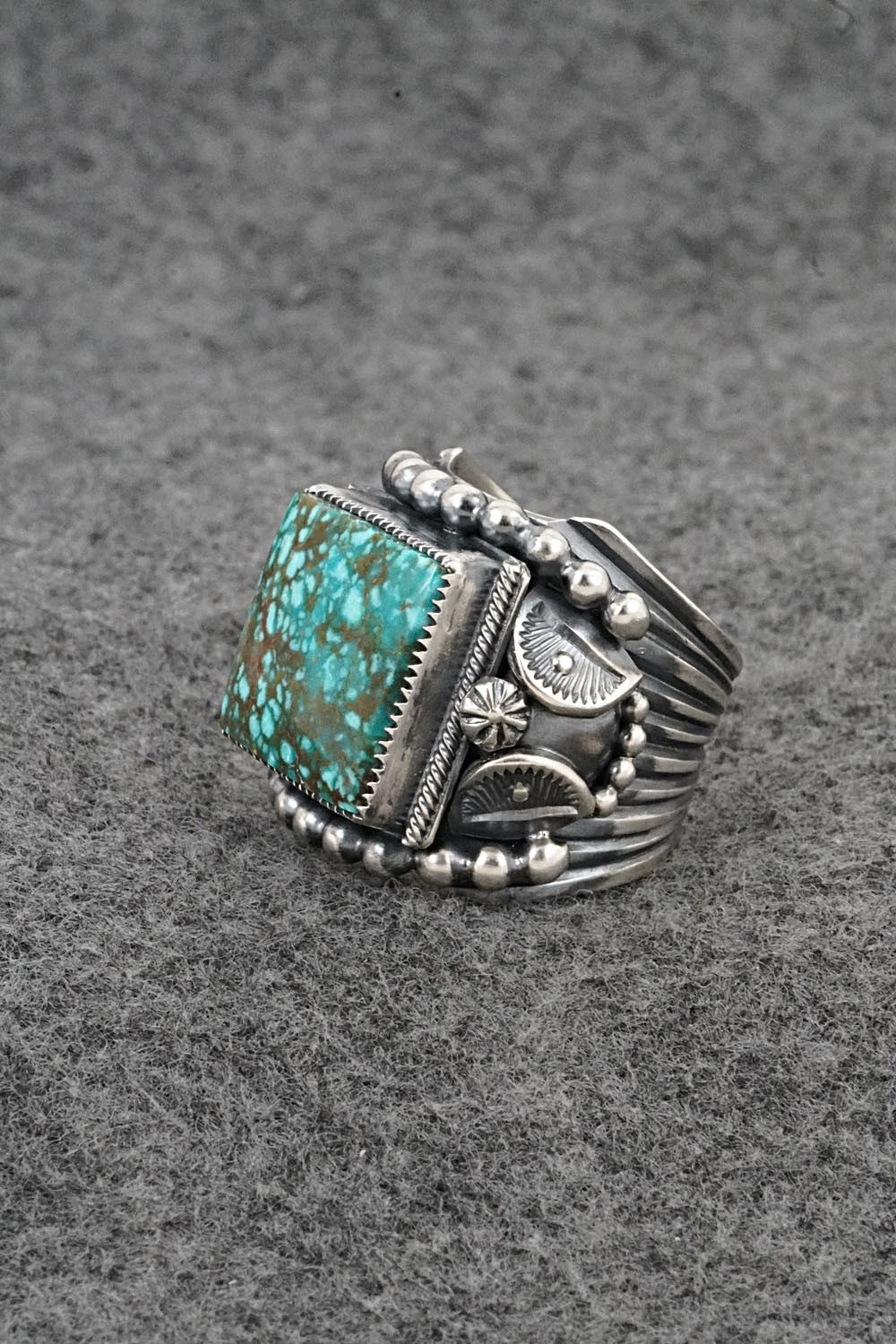 Turquoise & Sterling Silver Ring - Delbert Gordon - Size 9.5