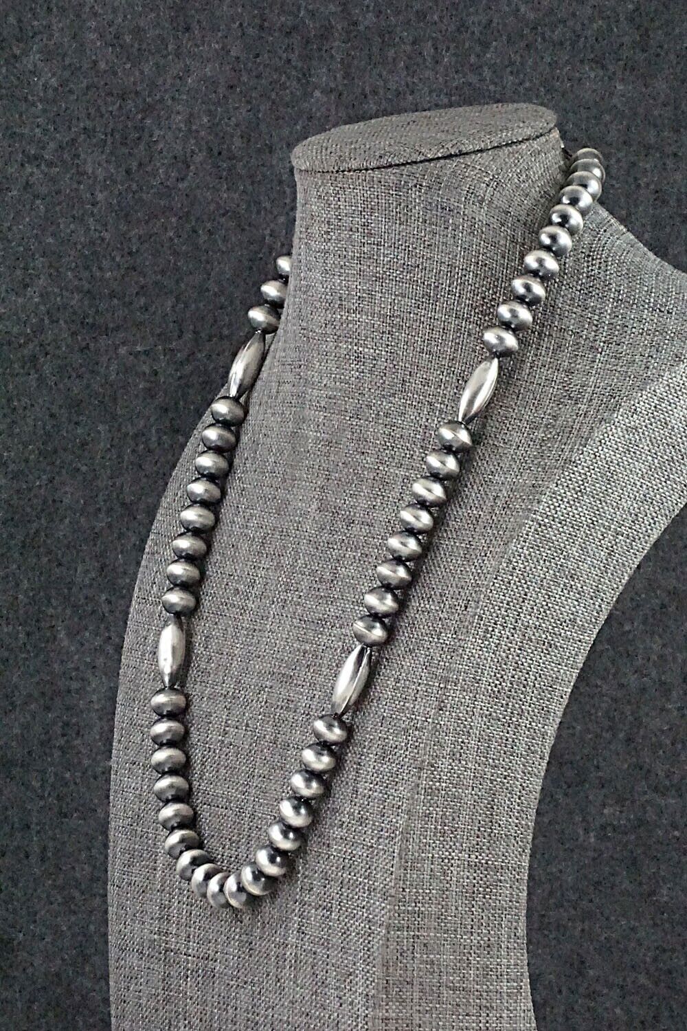 Sterling Silver Navajo Pearl Necklace 20" - Tonisha Haley