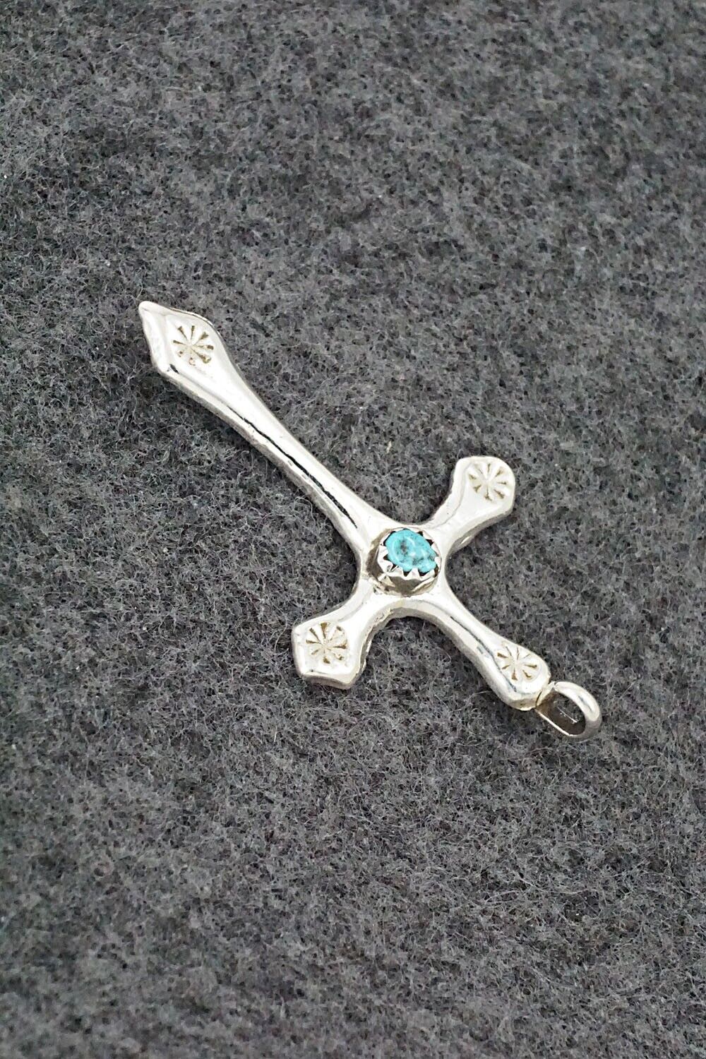 Turquoise & Sterling Silver Pendant - Thomas Johnson