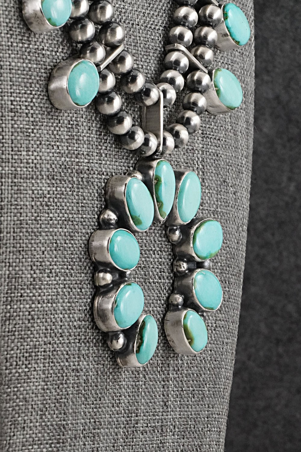 Turquoise & Sterling Silver Squash Blossom Set - Darrin Livingston