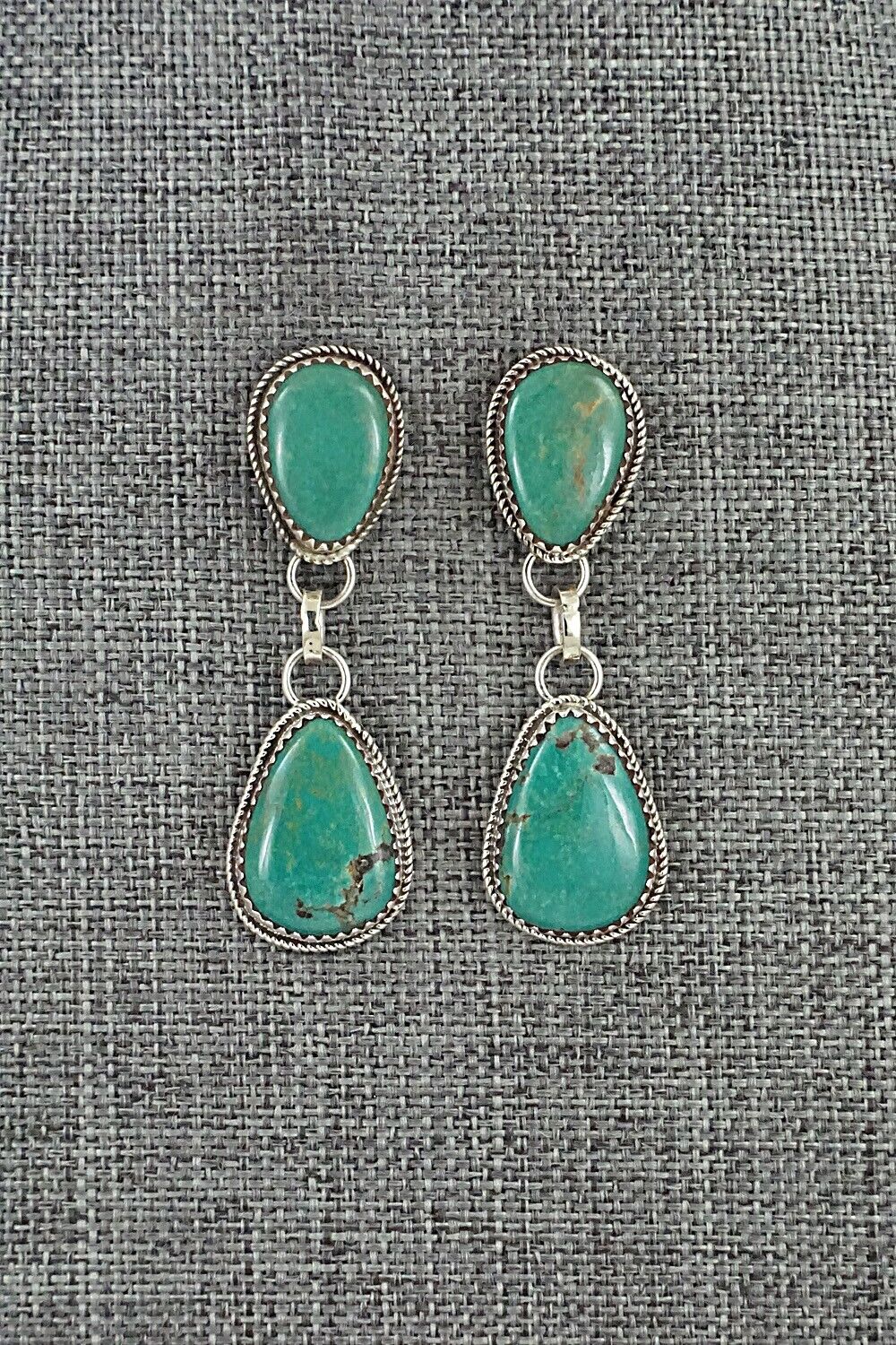 Turquoise & Sterling Silver Earrings - Ernest Hawthorne