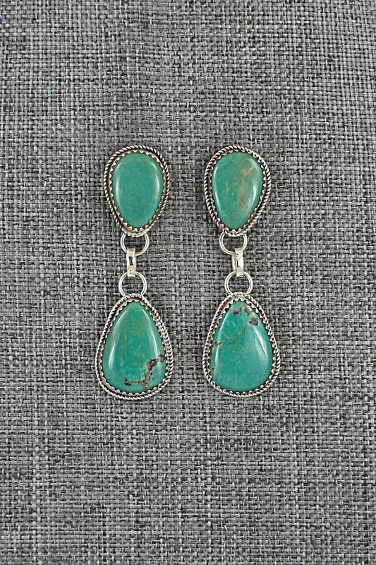 Turquoise & Sterling Silver Earrings - Ernest Hawthorne