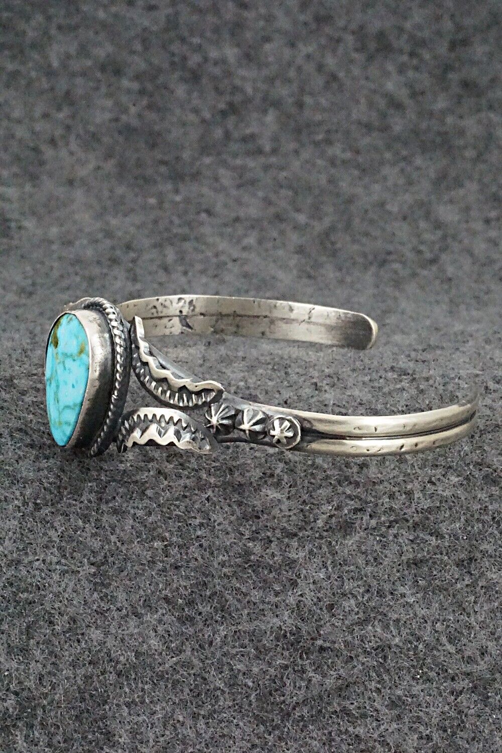 Turquoise & Sterling Silver Bracelet - Gilbert Tom