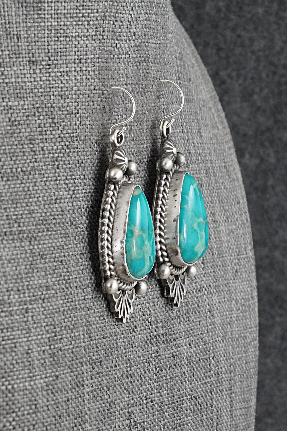 Turquoise & Sterling Silver Earrings - Michael Calladitto