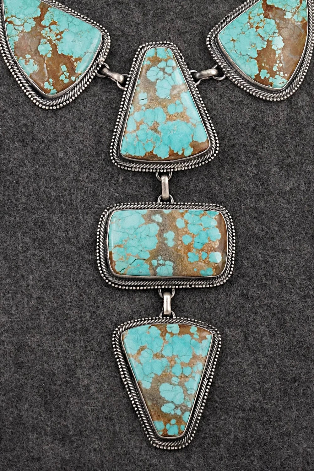 Turquoise & Sterling Silver Necklace and Earrings Set - Paul Livingston