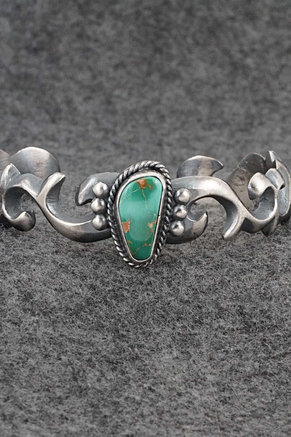 Turquoise & Sterling Silver Bracelet - Harrison Bitsue