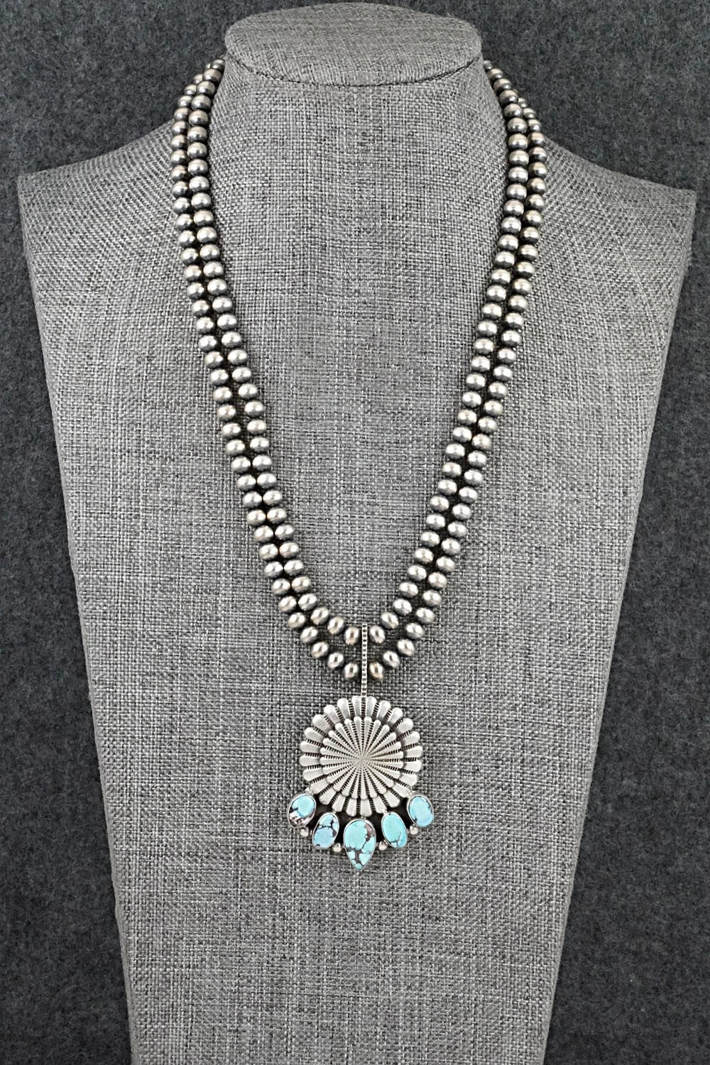 Turquoise & Sterling Silver Necklace - Tom Lewis