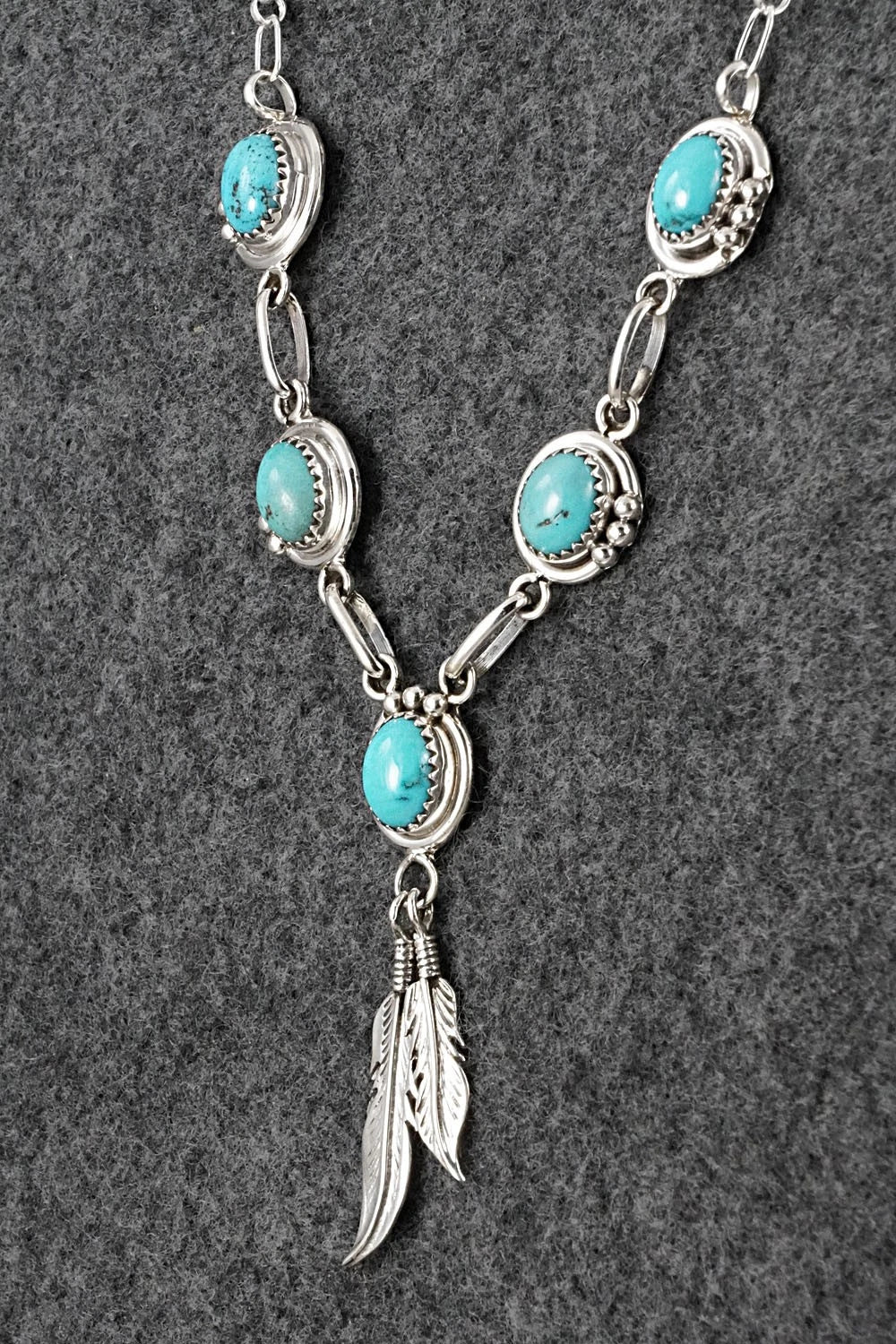 Turquoise & Sterling Silver Necklace - Verley Betone