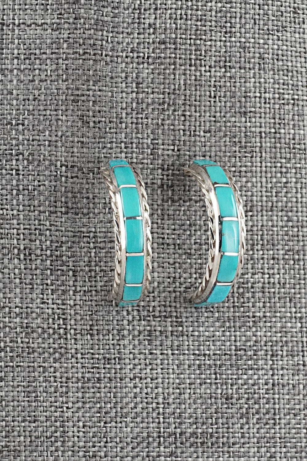Turquoise & Sterling Silver Earrings - Malcolm Chavez