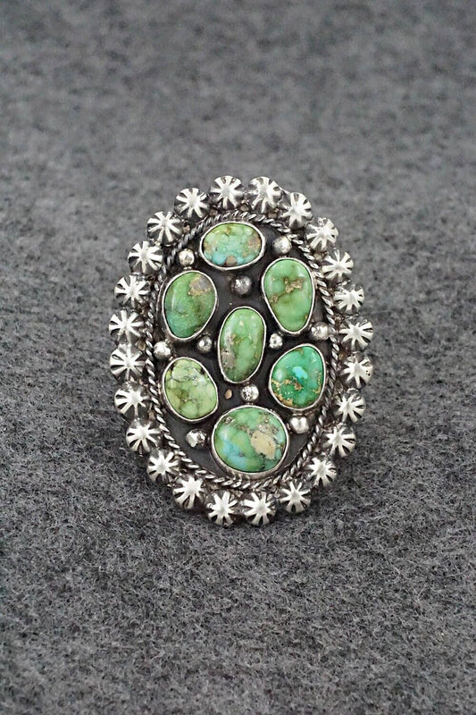 Turquoise & Sterling Silver Ring - Samuel Yellowhair - Size 8.5