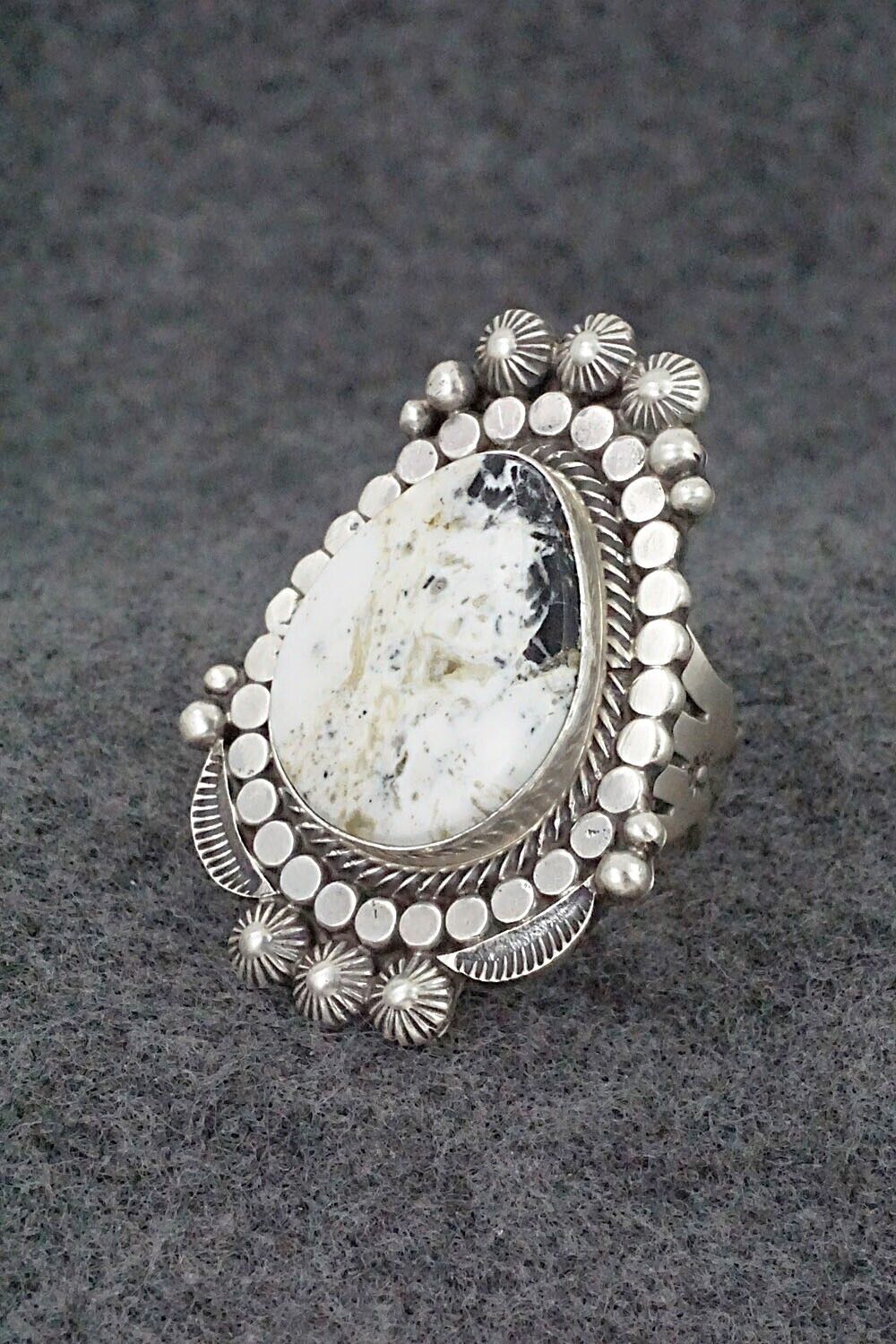 White Buffalo & Sterling Silver Ring - Tom Lewis - Size 7.5