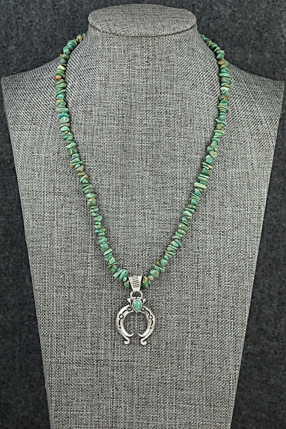 Turquoise & Sterling Silver Necklace 17" - Louise Joe