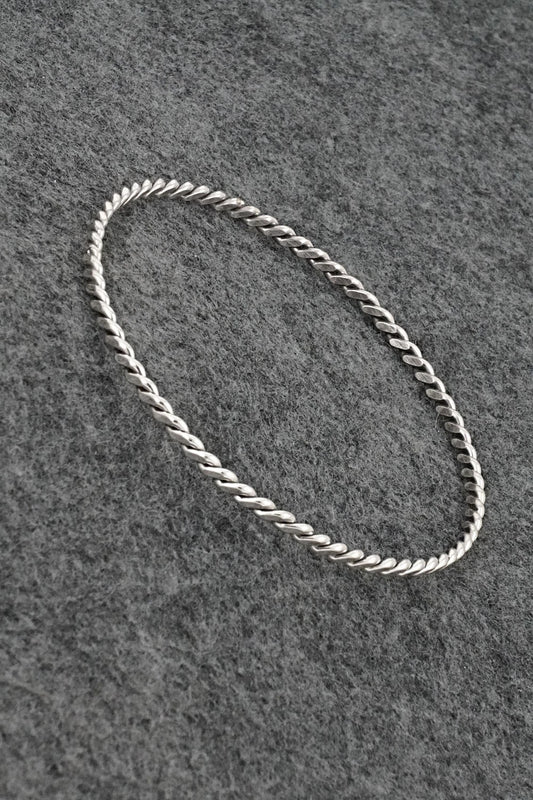 Sterling Silver Bangle Bracelet - Elaine Tahe