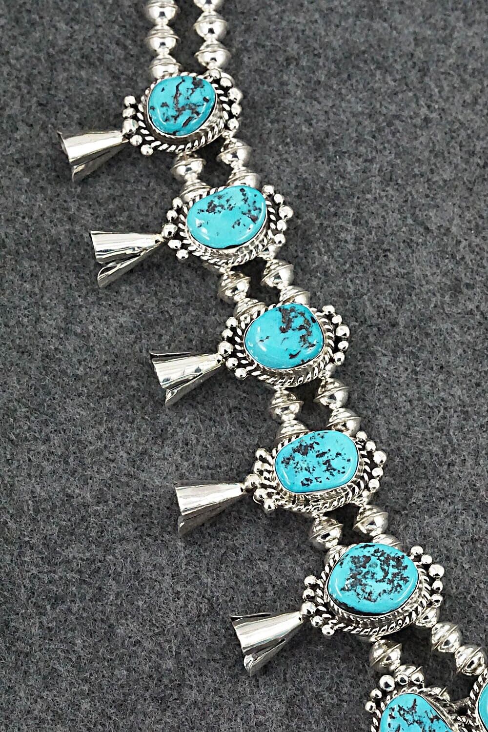 Turquoise & Sterling Silver Squash Blossom Set - Vernon Johnson
