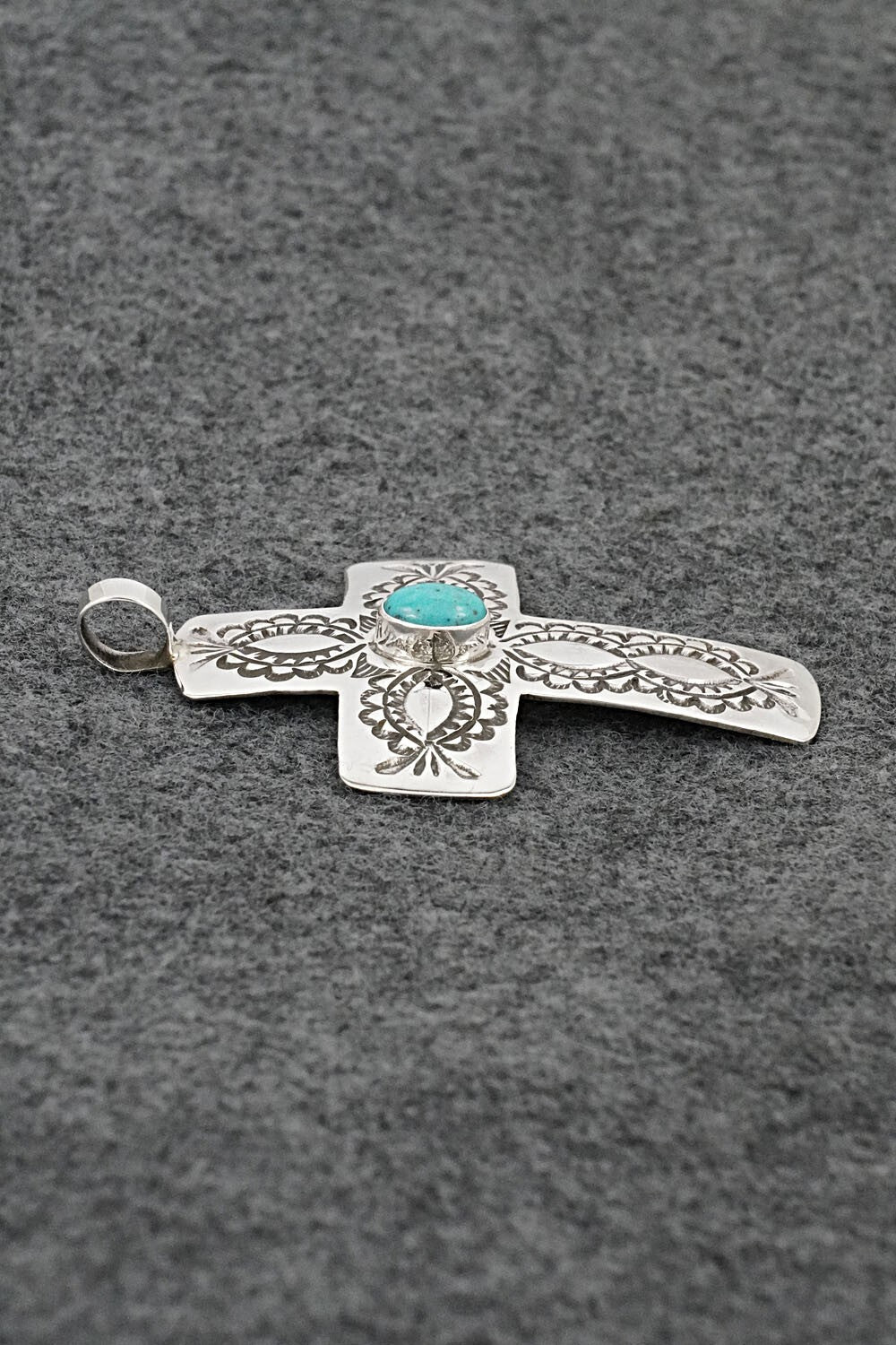 Turquoise & Sterling Silver Pendant - Arnold Blackgoat