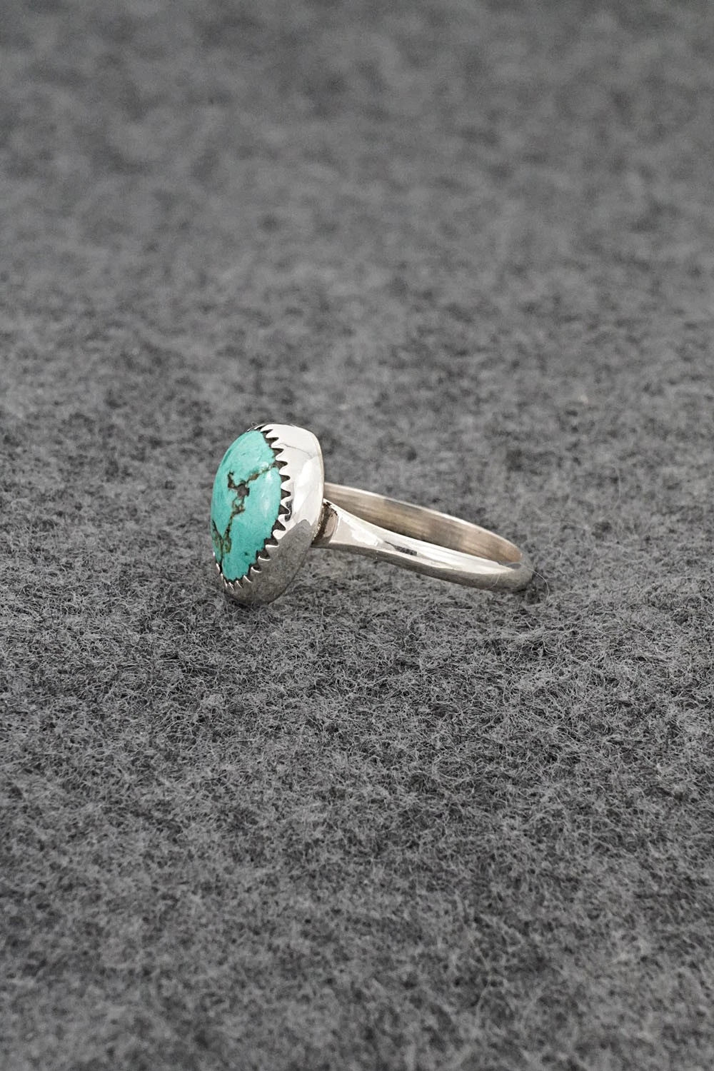 Turquoise & Sterling Silver Ring - Darius Arviso - Size 7.5