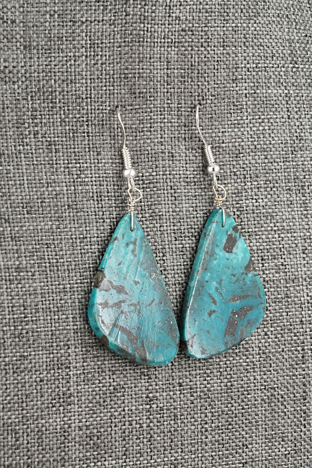 Turquoise & Sterling Silver Earrings - Louise Pete