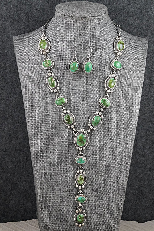 Turquoise & Sterling Silver Necklace and Earrings Set - Kathleen Livingston