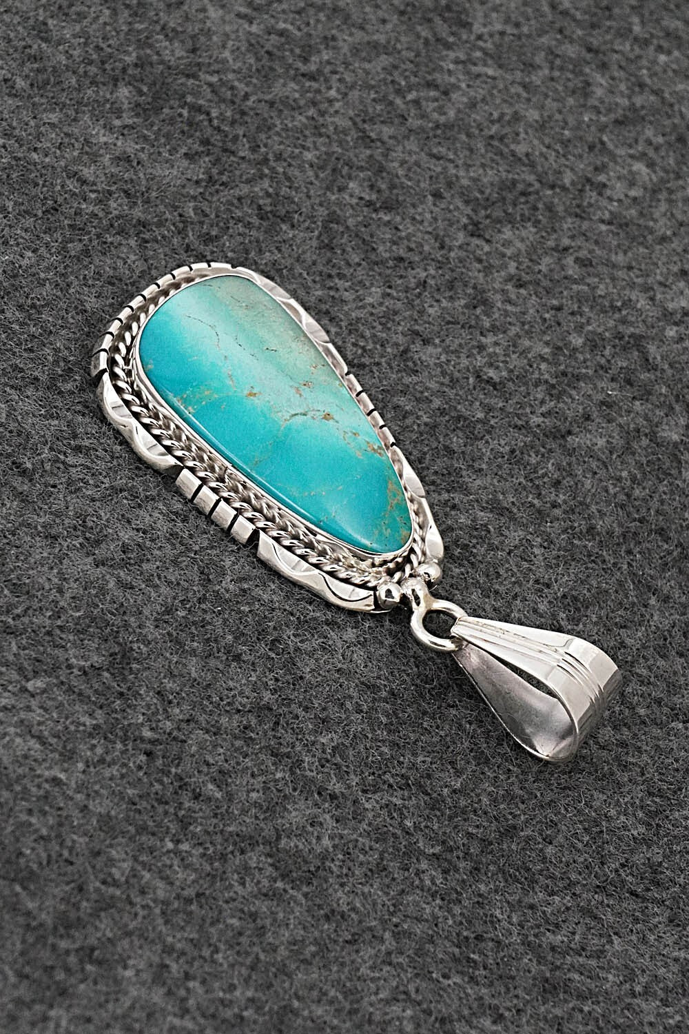 Turquoise & Sterling Silver Pendant - Samuel Yellowhair