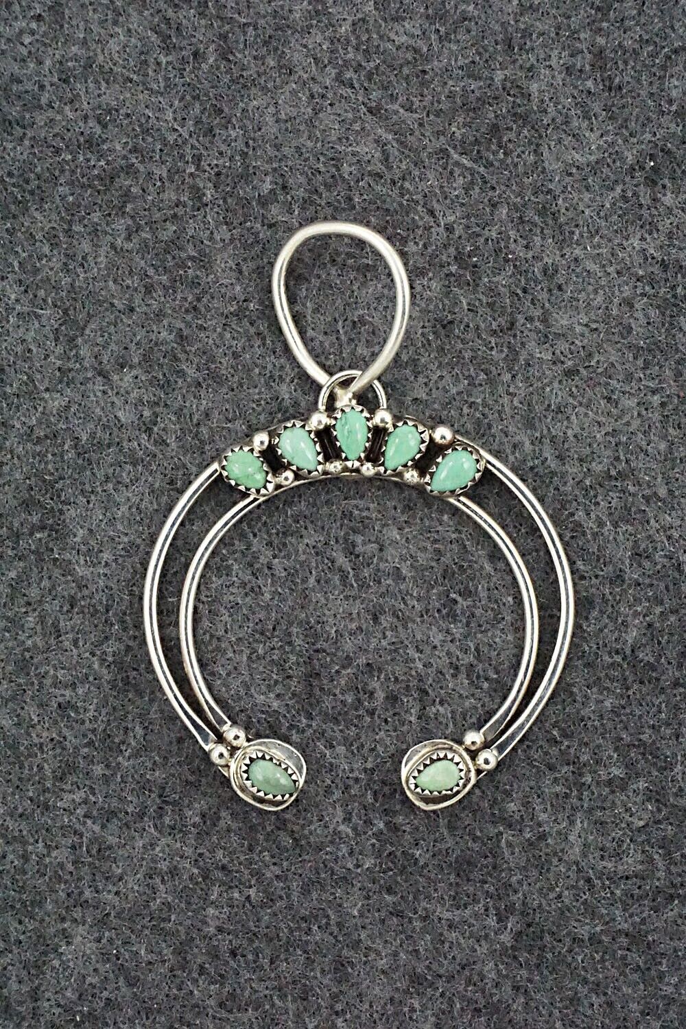 Turquoise & Sterling Silver Naja Pendant - Priscilla Reeder