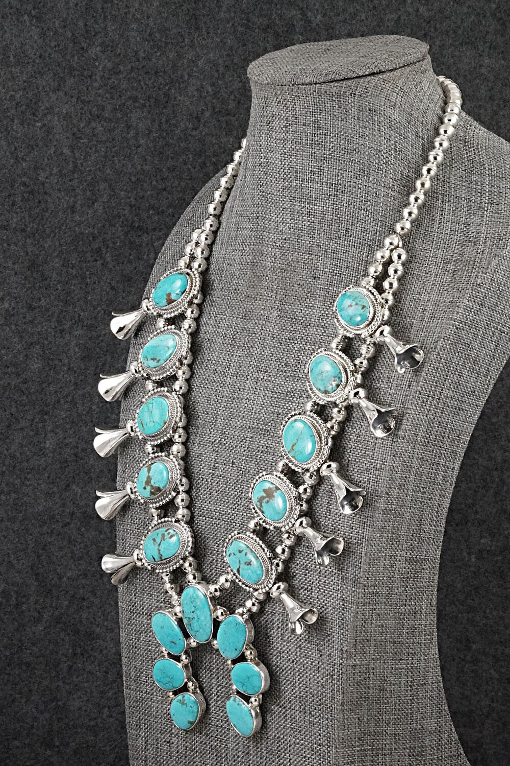 Turquoise & Sterling Silver Squash Blossom Set - Kathleen Livingston