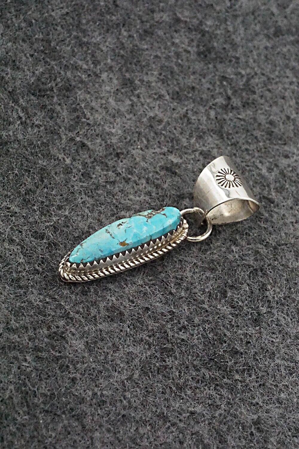 Turquoise & Sterling Silver Pendant - Ernest Hawthorne