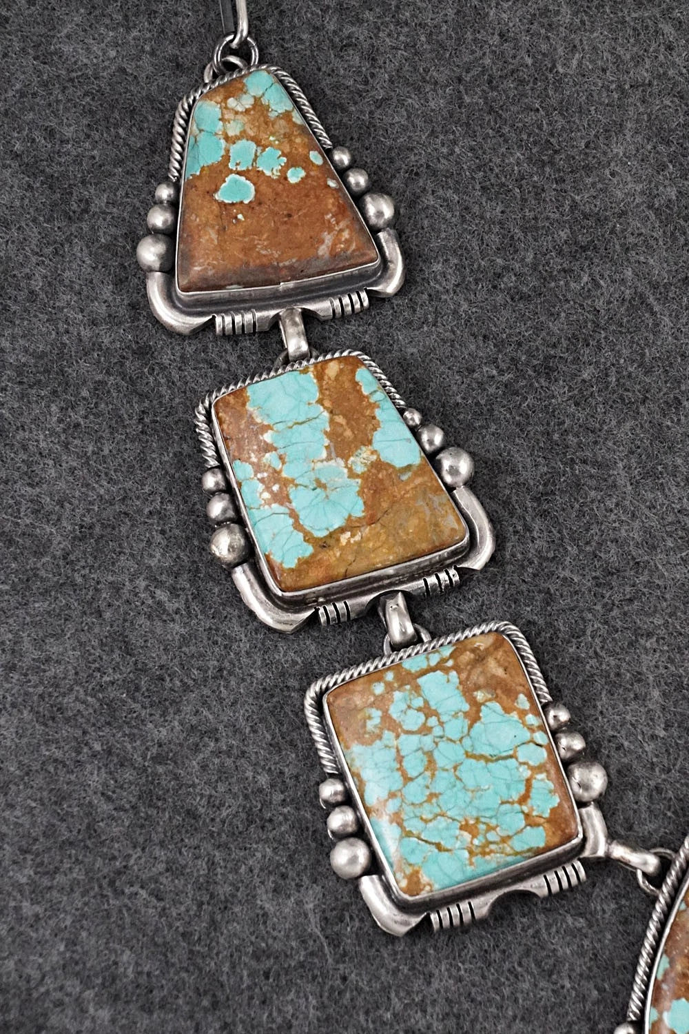 Turquoise & Sterling Silver Necklace and Earrings Set - Paul Livingston