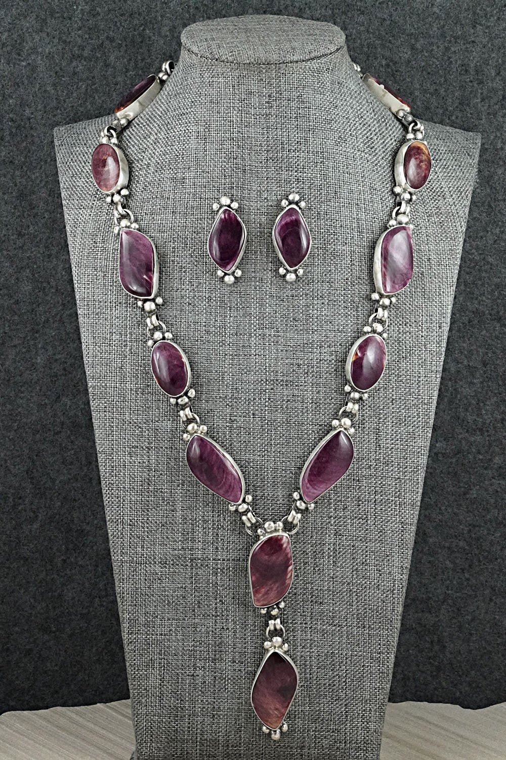 Spiny Oyster & Sterling Silver Necklace Set - Darrin Livingston