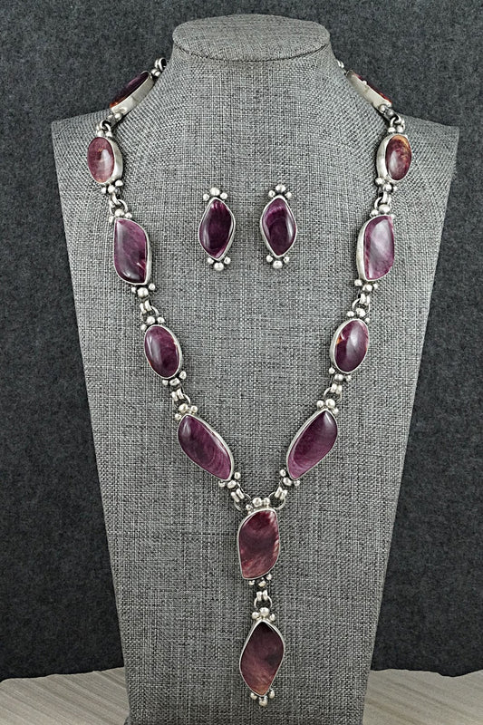 Spiny Oyster & Sterling Silver Necklace Set - Darrin Livingston