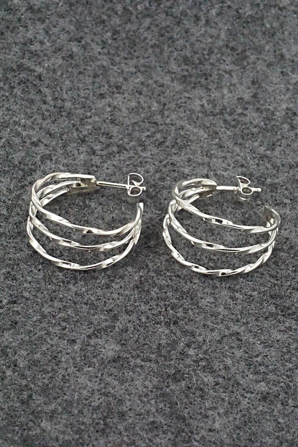 Sterling Silver Hoop Earrings - Elaine Tahe