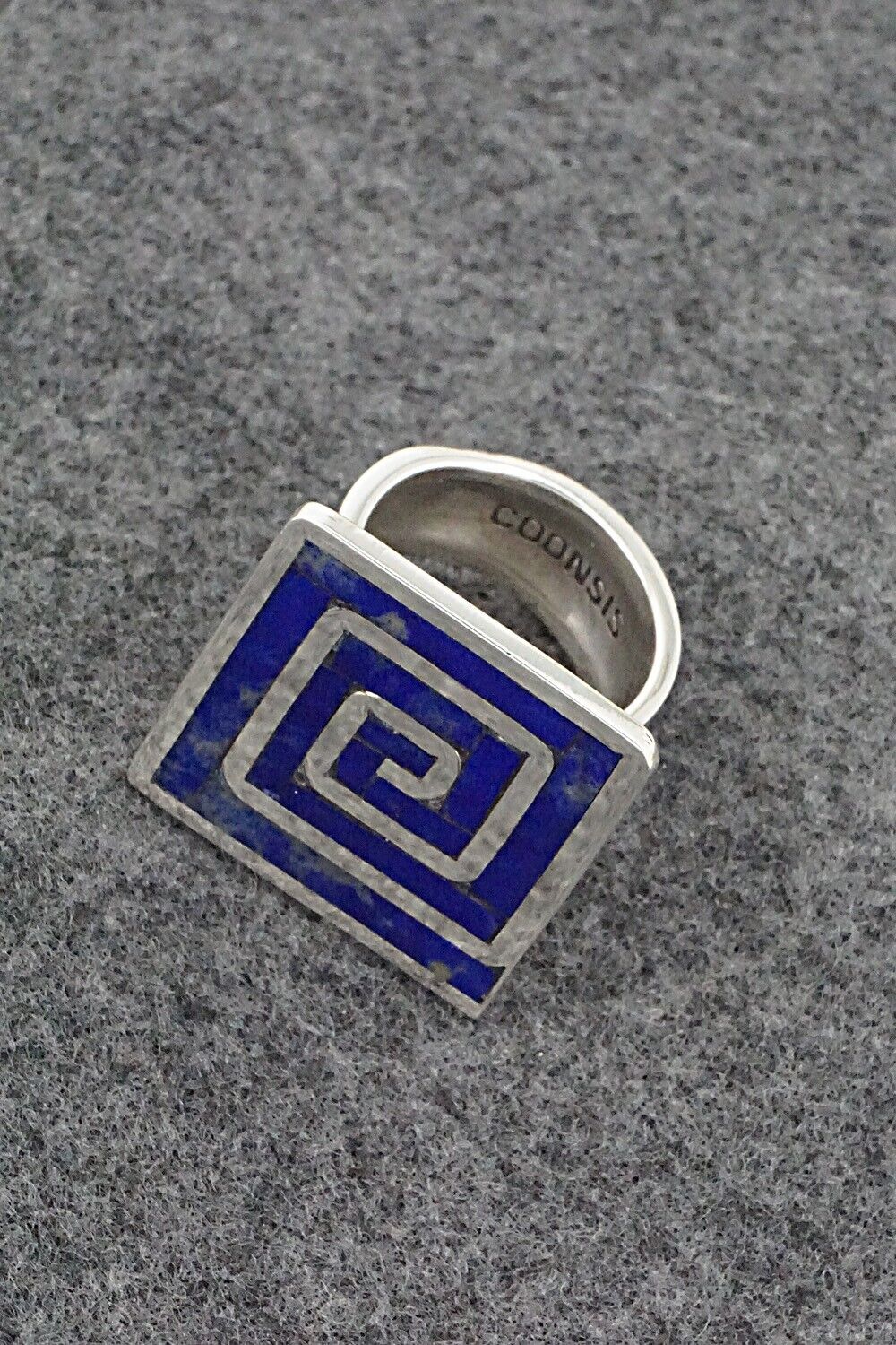 Lapis & Sterling Silver Inlay Ring - Elliot Coonsis - Size 9