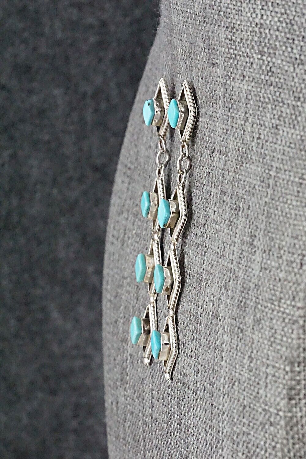 Turquoise & Sterling Silver Earrings - Priscilla Chavez