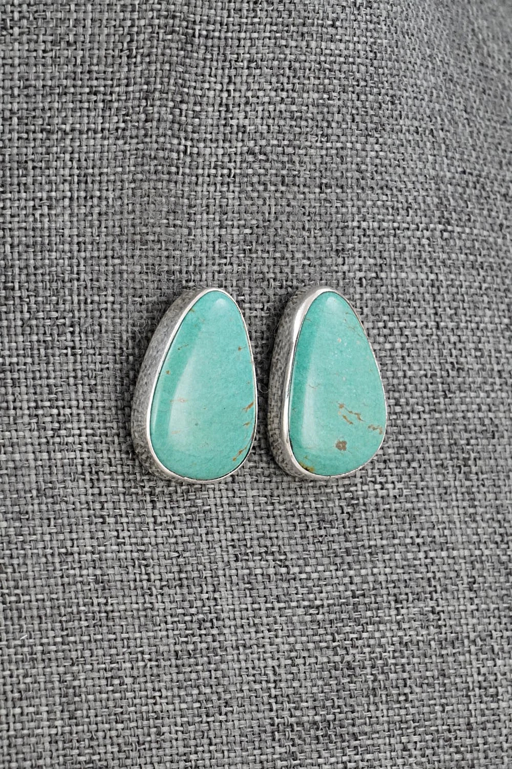 Turquoise & Sterling Silver Earrings - Eugene Gruber
