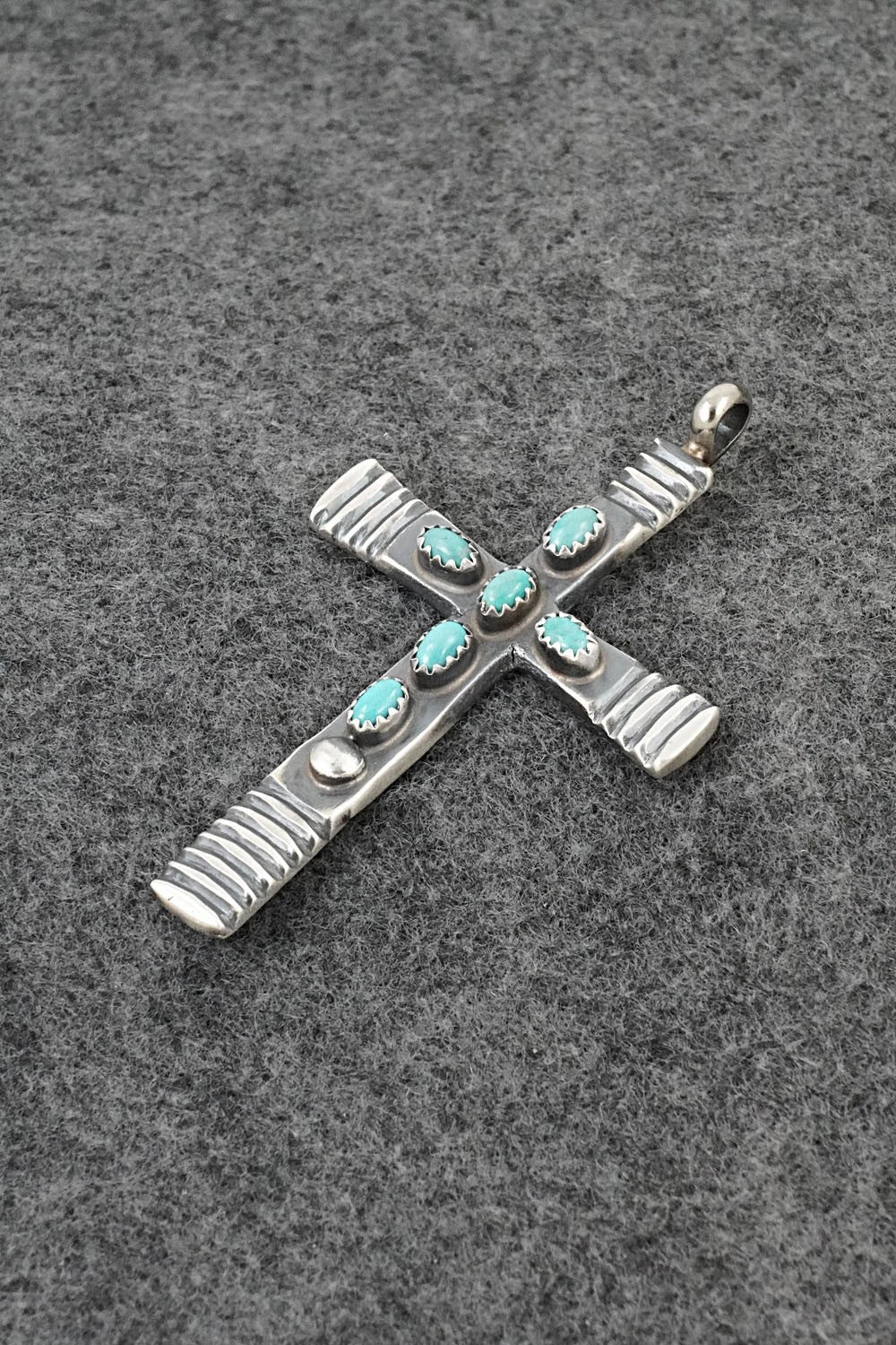 Turquoise & Sterling Silver Pendant - Martha Cayatineto