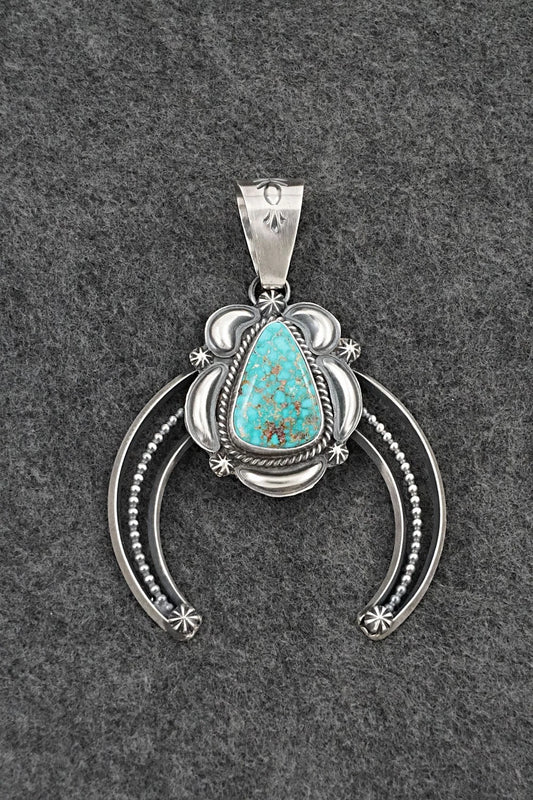 Turquoise & Sterling Silver Naja Pendant - Raymond Delgarito