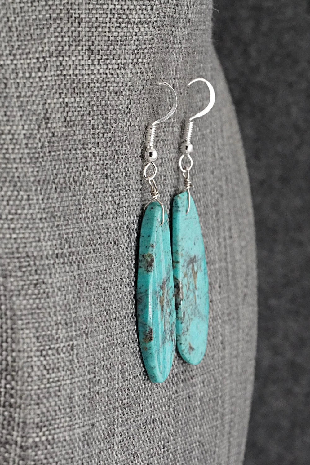Turquoise & Sterling Silver Earrings - Louise Pete